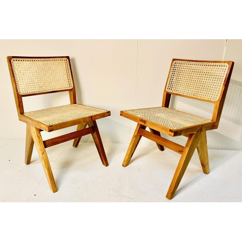 541 - SIDE CHAIRS, a pair, 1960's Danish style, canework seats and backs, 81cm high, 46cm wide, 52cm deep.... 