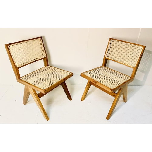 541 - SIDE CHAIRS, a pair, 1960's Danish style, canework seats and backs, 81cm high, 46cm wide, 52cm deep.... 