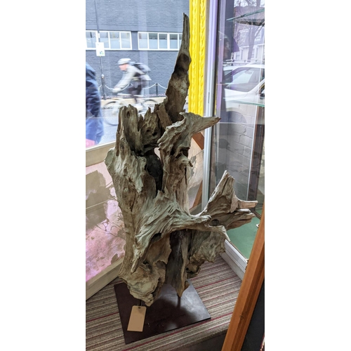 546 - DRIFTWOOD SCULPTURE, on stand, 127cm H.