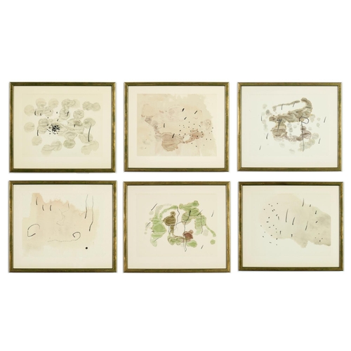 66 - JOAN MIRO, abstract set of 6 lithographs from Trace Sur I’Eau (Trace on the watercolour). Ref: Mourl... 