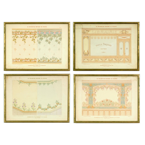 68 - LA DECORATION MODERNE POCHOIR, French – a set of four Flower/Interior design pochoir, 1910, Editeur:... 