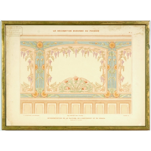 68 - LA DECORATION MODERNE POCHOIR, French – a set of four Flower/Interior design pochoir, 1910, Editeur:... 