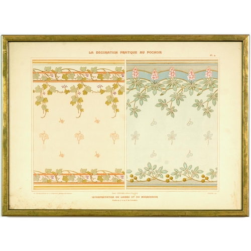 68 - LA DECORATION MODERNE POCHOIR, French – a set of four Flower/Interior design pochoir, 1910, Editeur:... 