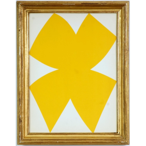 69 - ELLSWORTH KELLY, Abstract in yellow, Lithograph 1964, printed by Maeght, 38 x 28 cm.