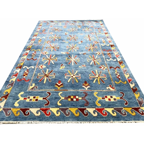 92 - FINE SUZANI DESIGN CARPET, 302cm x 200cm.