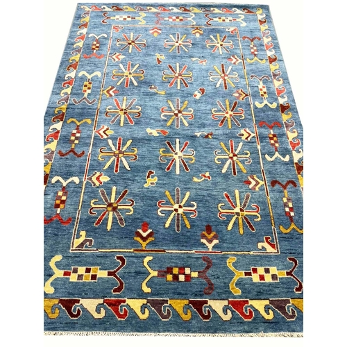 92 - FINE SUZANI DESIGN CARPET, 302cm x 200cm.