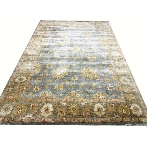 98 - FINE TURKISH OUSHAK CARPET, 414cm x 300cm.