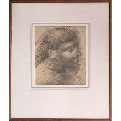 62 - STANLEY AYERS, 'Portrait of a young man', pencil, 22cm x 20cm, signed, framed.