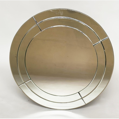 793 - CIRCULAR WALL MIRROR, Venetian style with marginal plates, 80cm W.