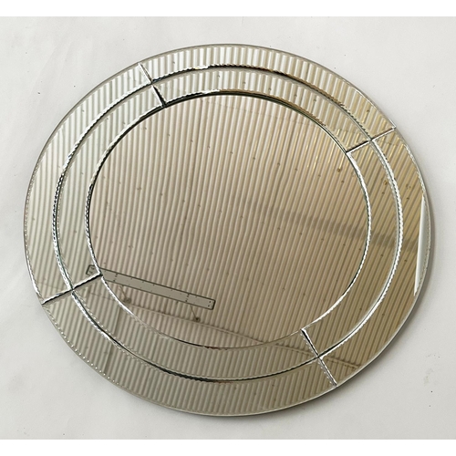 793 - CIRCULAR WALL MIRROR, Venetian style with marginal plates, 80cm W.