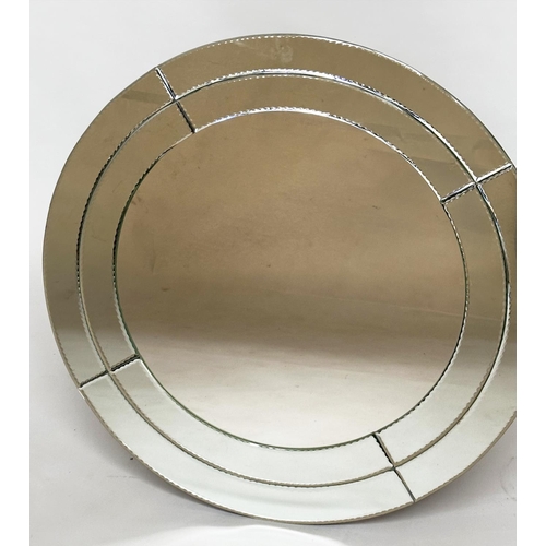 793 - CIRCULAR WALL MIRROR, Venetian style with marginal plates, 80cm W.