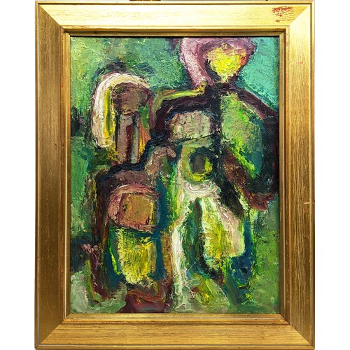 93 - DANISH SCHOOL, 'Abstract', oil on canvas, 49cm x 37cm, framed,monogrammed 