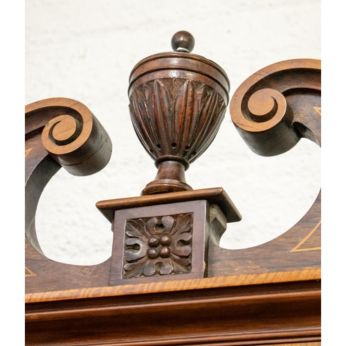 803 - SIDE CABINET, 227cm H x 138cm x 43cm, circa 1895, rosewood and penwork marquetry with two glazed doo... 