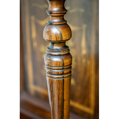 803 - SIDE CABINET, 227cm H x 138cm x 43cm, circa 1895, rosewood and penwork marquetry with two glazed doo... 