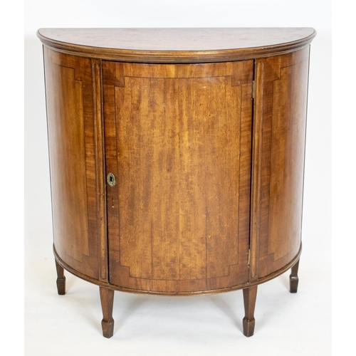 806 - DEMI LUNE CABINET, 96cm H x 93cm x 46cm, 19th century mahogany with single door.