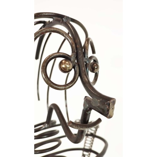 531 - VINCENT MAGNI (French b. 1963) SPRUNG STEEL SCULPTURES, two, signed to base, 176cm H. (2)