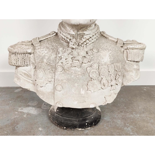 18 - PLASTER BUST OF A GENERAL, 77cm H x 62cm.