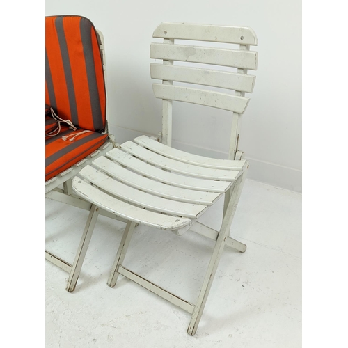 470 - ATTRIBUTED TO TRICONFORT DINING CHAIRS, a set of three, vintage 20th century French, 80cm H each. (3... 