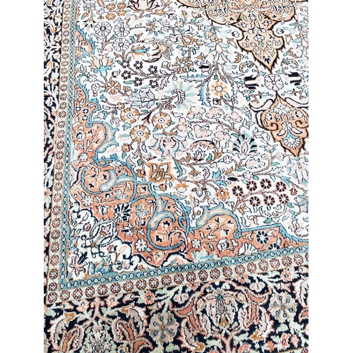 76 - FINE PURE SILK HEREKE DESIGN CARPET, 280cm x 190cm.