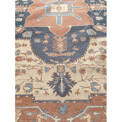 91 - HERIZ DESIGN SOUMAK CARPET, 370cm x 270cm.