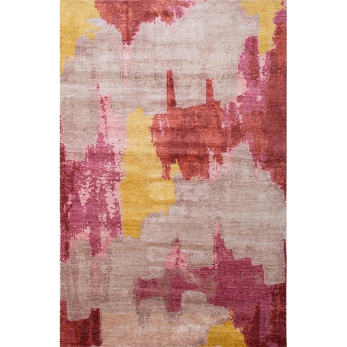 72 - CONTEMPORARY BAMBOO SILK AND WOOL RUG, 244cm x 152cm.