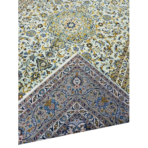 77 - FINE PERSIAN KURK KASHAN CARPET, 340cm x 252cm.