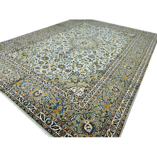 77 - FINE PERSIAN KURK KASHAN CARPET, 340cm x 252cm.