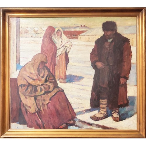 60 - 20TH CENTURY RUSSIAN SCHOOL, oil on canvas, framed, 113cm H x 124cm W.