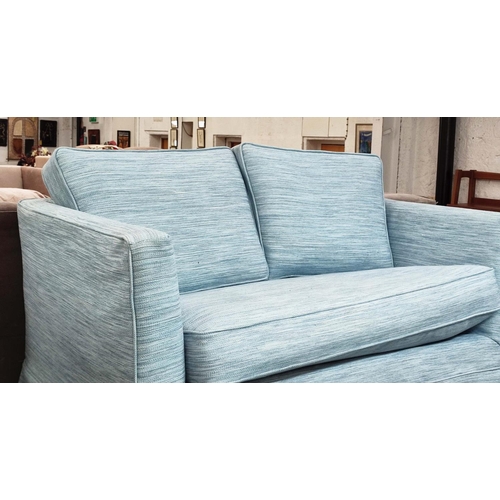 392 - ANDREW MARTIN BLOOMSBURY SPECIAL SOFA, 140cm W approx, blue fabric upholstery.