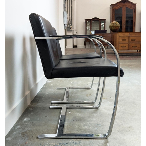 385 - AFTER LUDWIG MIES VAN DER ROHE BRNO STYLE CHAIRS, a pair, 59cm W each (2)