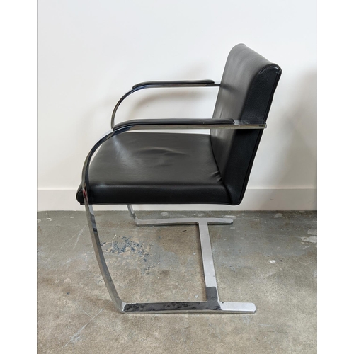 385 - AFTER LUDWIG MIES VAN DER ROHE BRNO STYLE CHAIRS, a pair, 59cm W each (2)