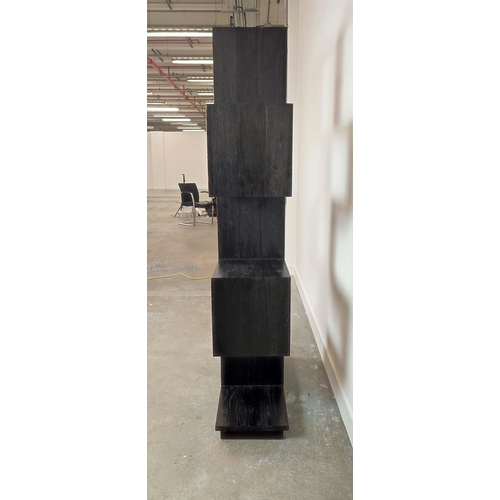 386 - ETAGERE, contemporary counterbalance design, 90.5cm x 34cm x 187cm.