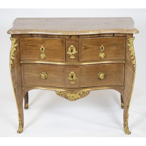 239 - BOMBE COMMODE, 84cm H x 100cm x 53cm, circa 1760, possibly German, amaranth and ormolu mounted with ... 