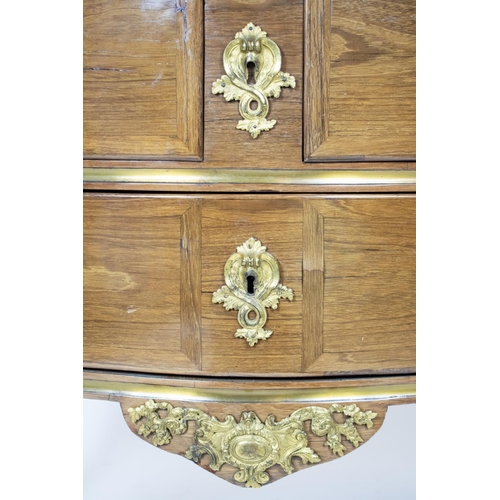 239 - BOMBE COMMODE, 84cm H x 100cm x 53cm, circa 1760, possibly German, amaranth and ormolu mounted with ... 