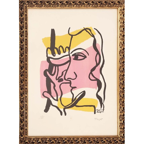 83 - FERNAND LEGER, 'Profil a fleur, lithograph, signed in the plate, pencil numbered 416/500, blind stam... 