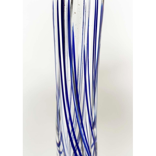 430 - TABLE LAMPS STRATHEARN, a set of two, Murano style twisted glass, blue and red, 60cm H. (2)