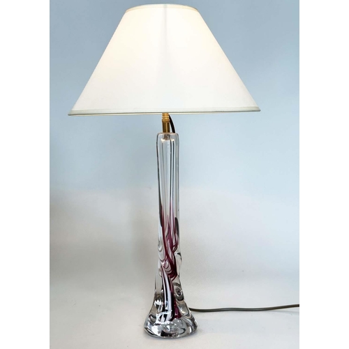 430 - TABLE LAMPS STRATHEARN, a set of two, Murano style twisted glass, blue and red, 60cm H. (2)