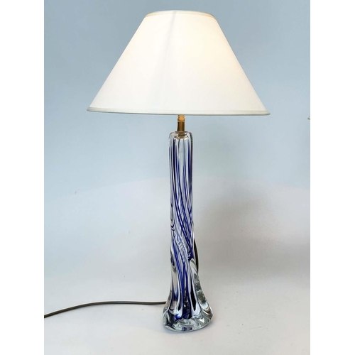 430 - TABLE LAMPS STRATHEARN, a set of two, Murano style twisted glass, blue and red, 60cm H. (2)