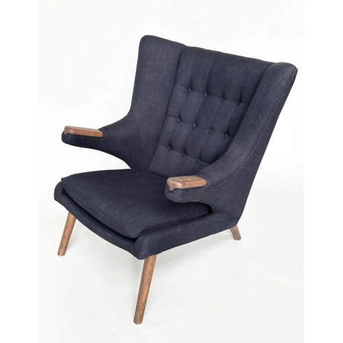 431 - AFTER HANS J WEGNER PAPA BEAR STYLE CHAIR, 100cm H x 90cm x 78cm.