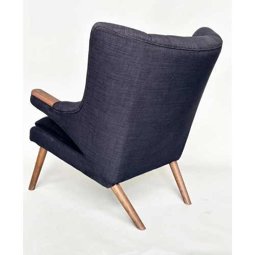 431 - AFTER HANS J WEGNER PAPA BEAR STYLE CHAIR, 100cm H x 90cm x 78cm.