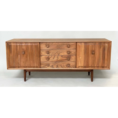 436 - BRISTOW AND TOWNSEND SIDEBOARD, ensign elm with four drawers flanked by cupboards, 178cm W x 46cm D ... 