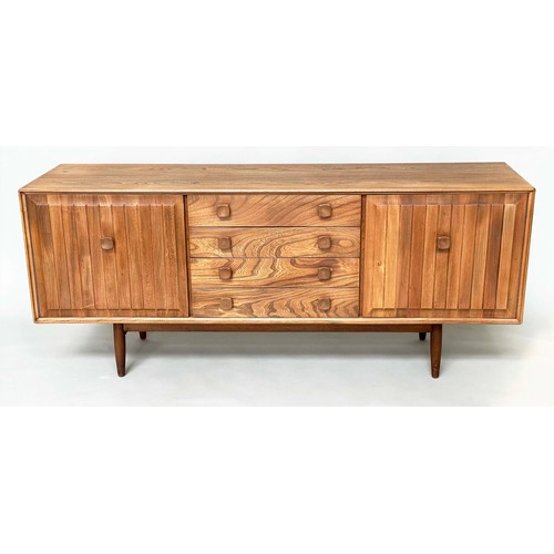 436 - BRISTOW AND TOWNSEND SIDEBOARD, ensign elm with four drawers flanked by cupboards, 178cm W x 46cm D ... 