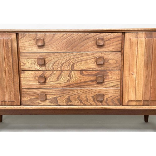 436 - BRISTOW AND TOWNSEND SIDEBOARD, ensign elm with four drawers flanked by cupboards, 178cm W x 46cm D ... 