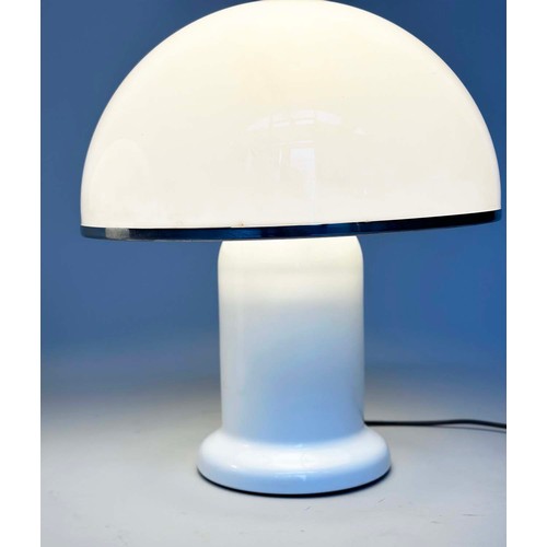 440 - GROUPE HABITAT MUSHROOM LAMPS, a pair, 1970's, opaque plexiglass shade and white body, 43cm H. (2)