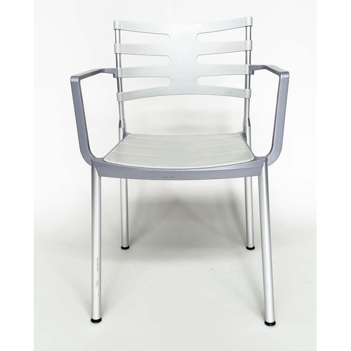 442 - FRITZ HANSEN ICE DINING CHAIRS, a set of four, by Kasper Salto, with a chrome and glass tilt action ... 