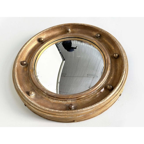 444 - WALL MIRRORS, a set of five, various, one giltwood and four gilt metal each with central circular pl... 