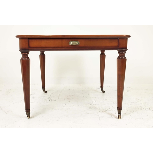 260 - DINING TABLE, cherrywood with two pull out drawers supporting extra leaves, labelled L'Origine, 77cm... 