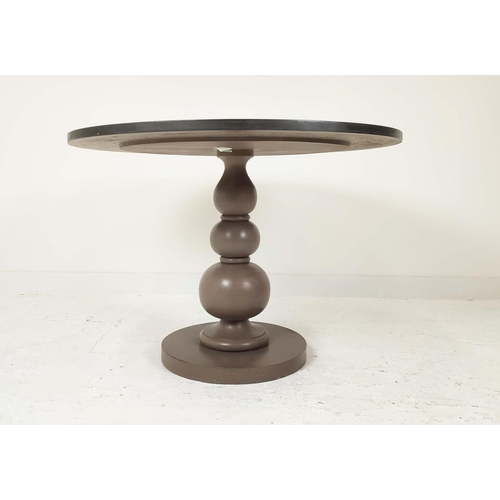 338 - OKA DINING TABLE, circular top, painted finish, 108cm diam x 75cm H.