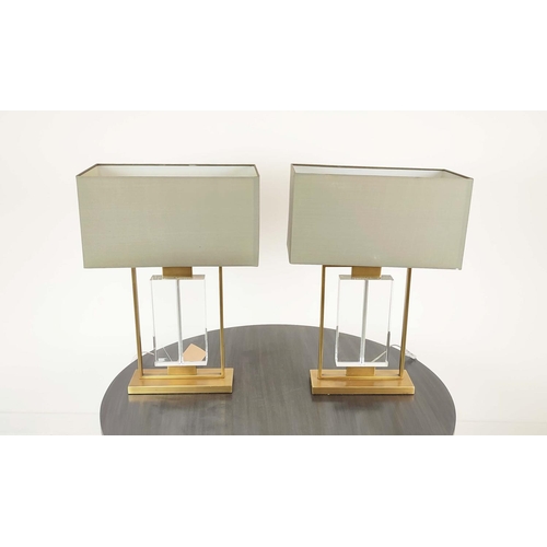 339 - R V ASTLEY TABLE LAMPS, a pair, with shades, 68cm H. (2)