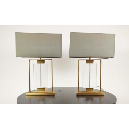 339 - R V ASTLEY TABLE LAMPS, a pair, with shades, 68cm H. (2)